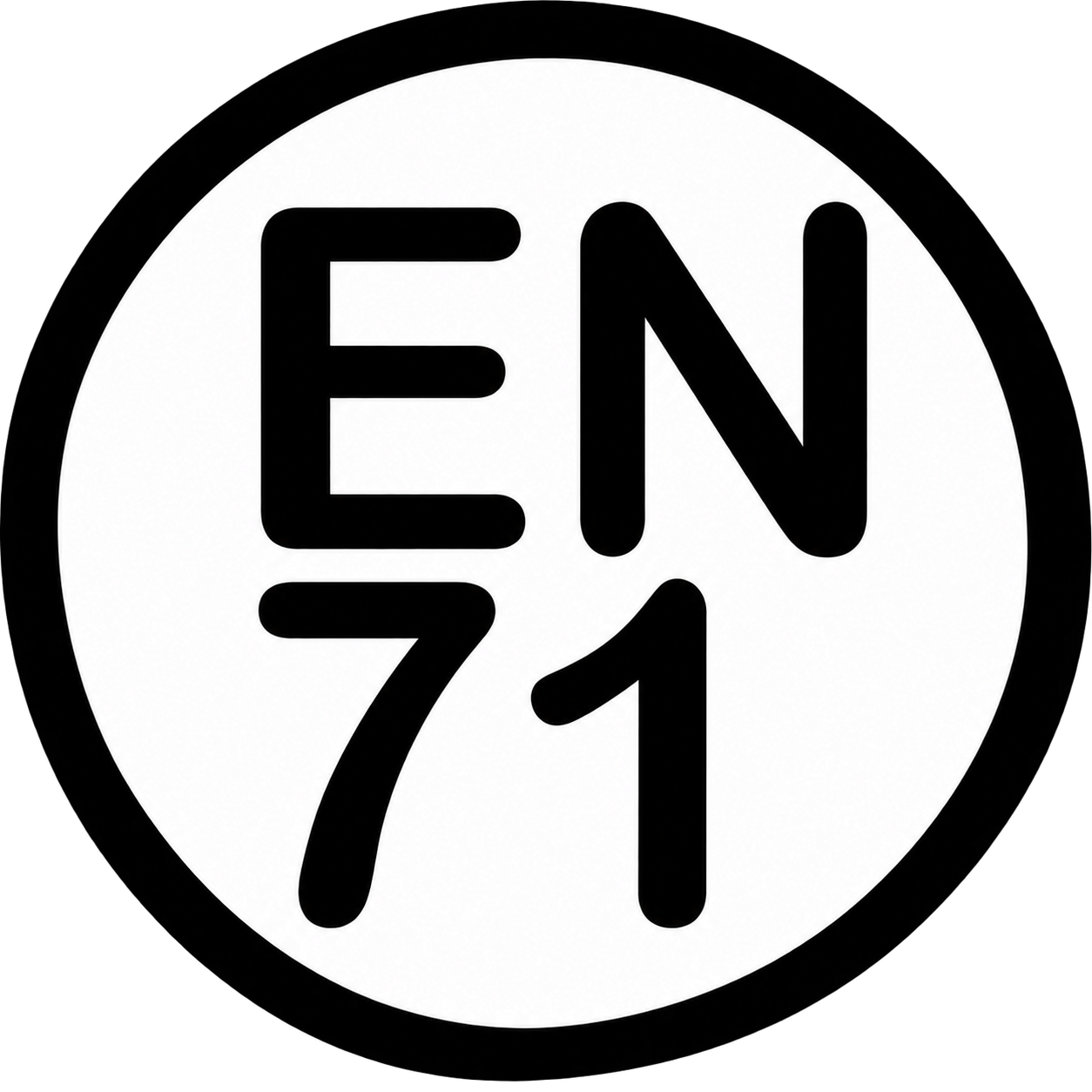 A circular black-and-white emblem with the letters EN and the number 71 inside a bold black ring on a white background.