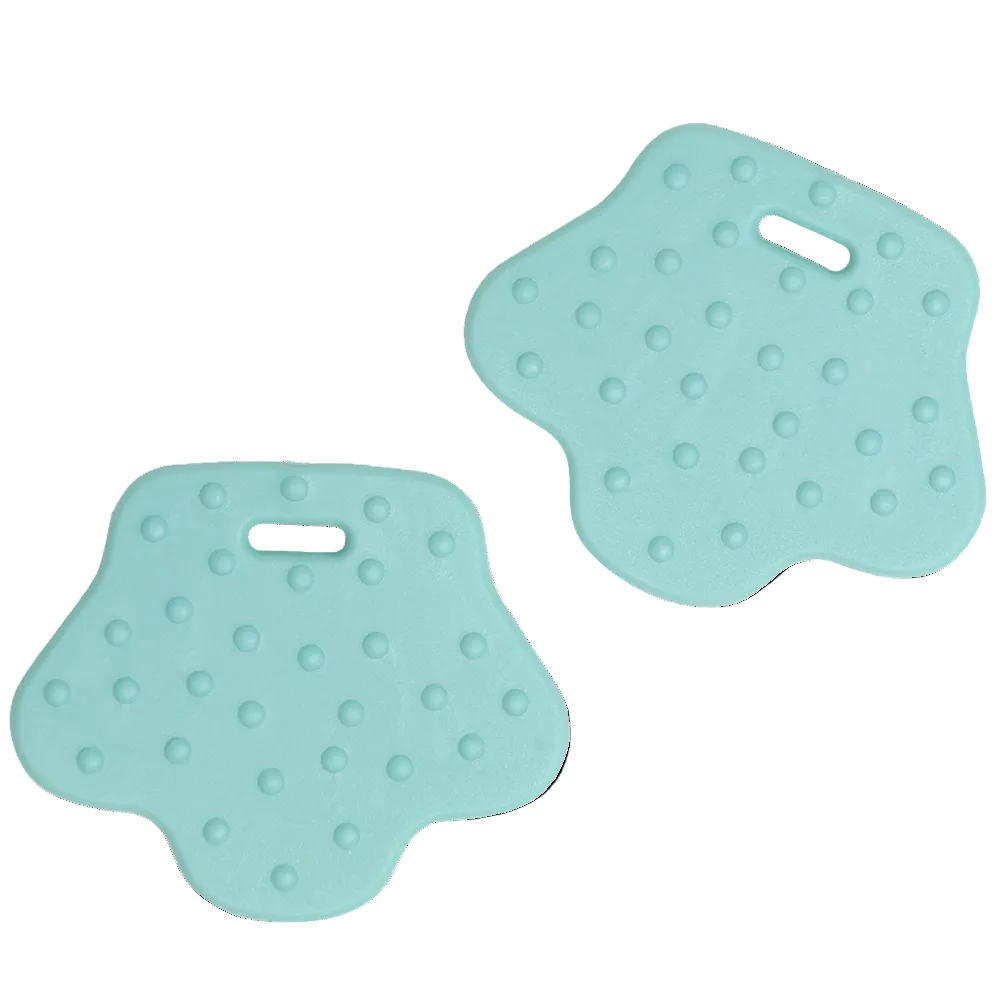 Soft TPE Animal Foot Teether (2 pcs) – for Baby Sensory Toys & Rattles Dark Mint