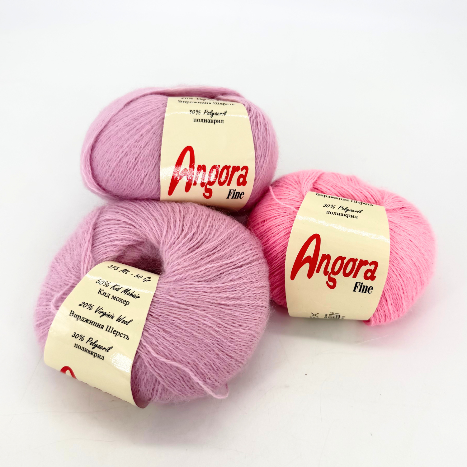 Angora Fine-paket – Rosa (3 nystan)