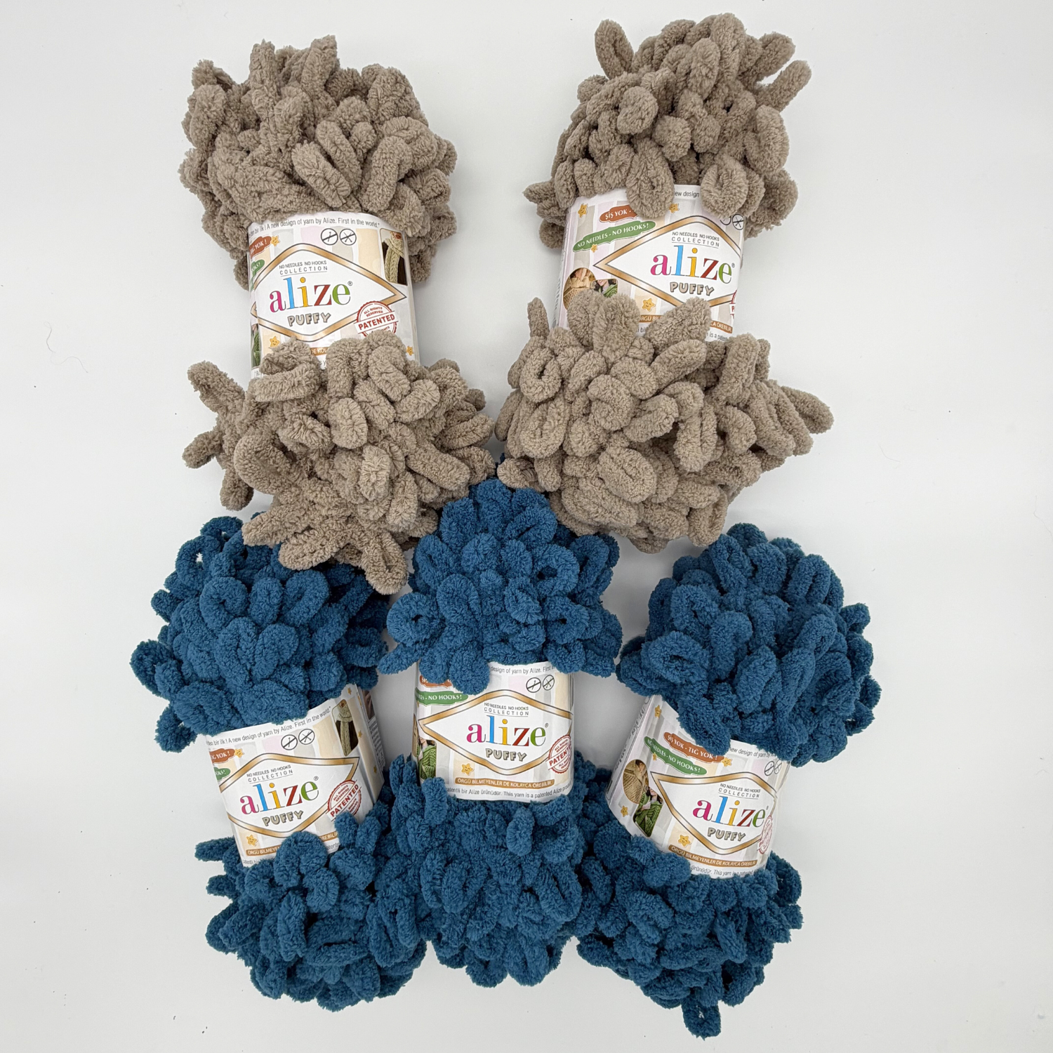 Lot de 5 pelotes de fils Alize Puffy