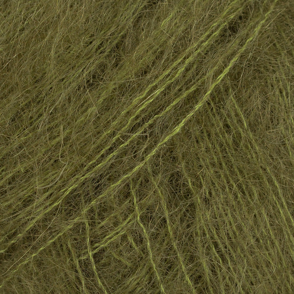 DROPS Kid-Silk 66 Mörkoliv – mohair- och silkesgarn