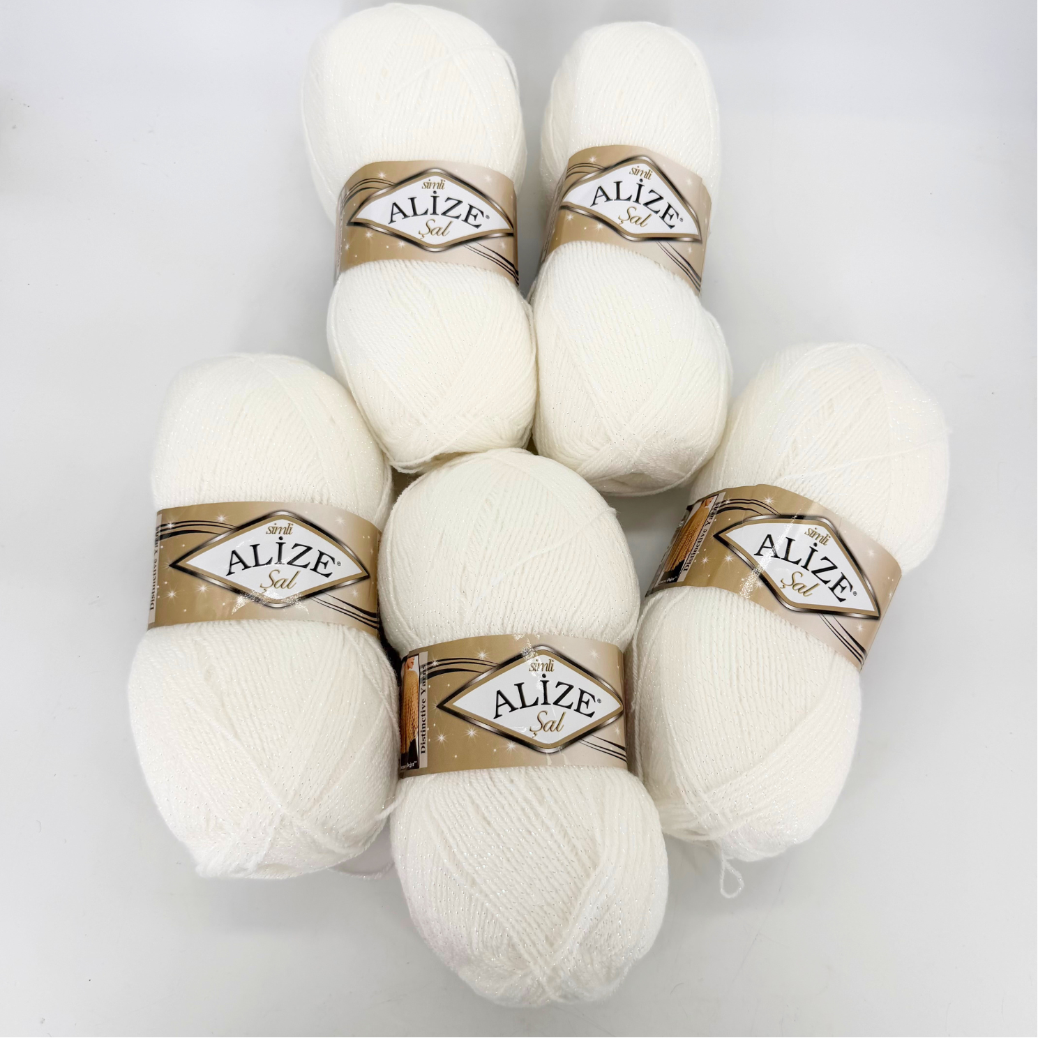 Alize Sal Simli 55 (bianco) – set da 5 gomitoli