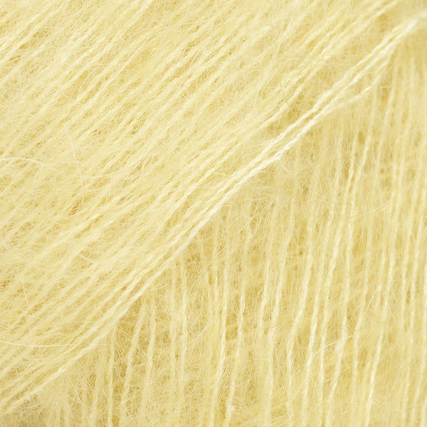 DROPS Kid-Silk 73 Dimmig gul – mohair- och silkesgarn