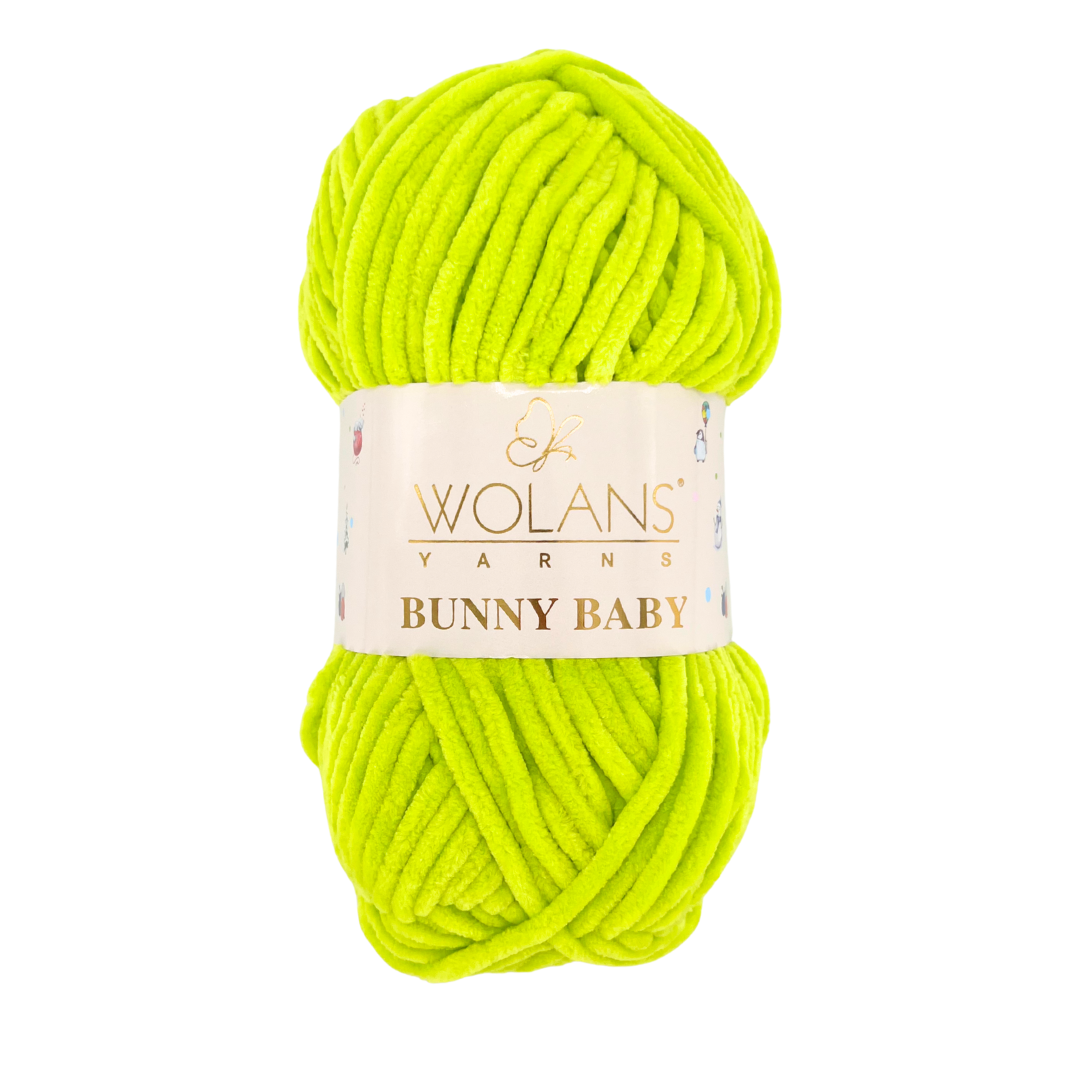 Wolans Bunny Baby 100-85 Neoninė geltona – pliušiniai siūlai