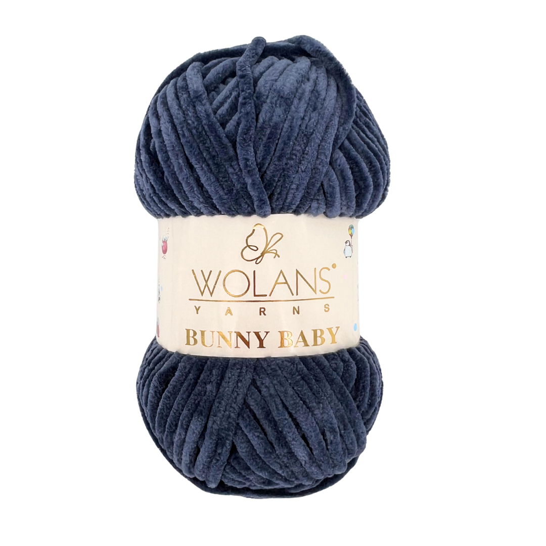 Wolans Bunny Baby 100-92 Tamsiai mėlyna – pliušiniai siūlai