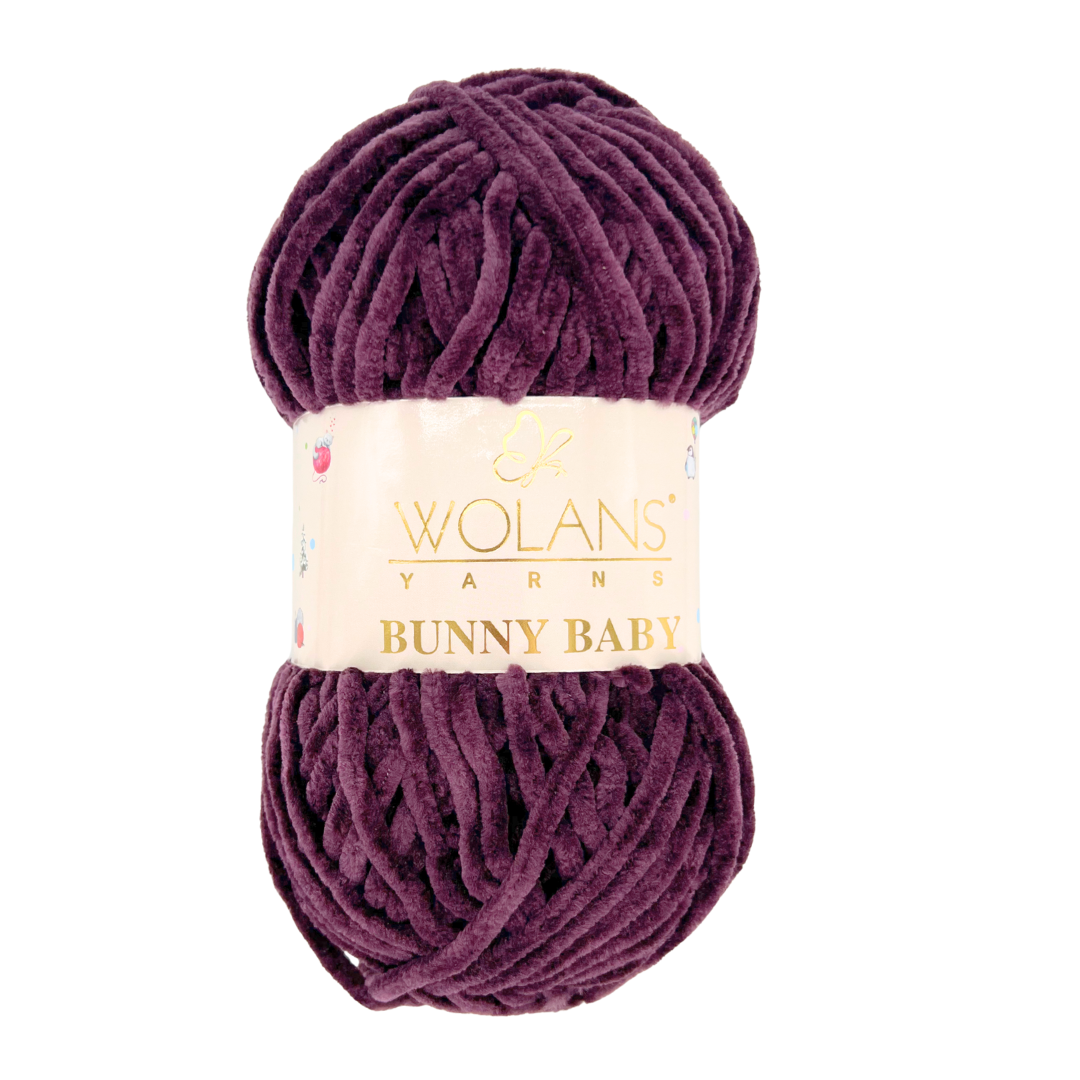 Wolans Bunny Baby 100-93 Baklažano – pliušiniai siūlai
