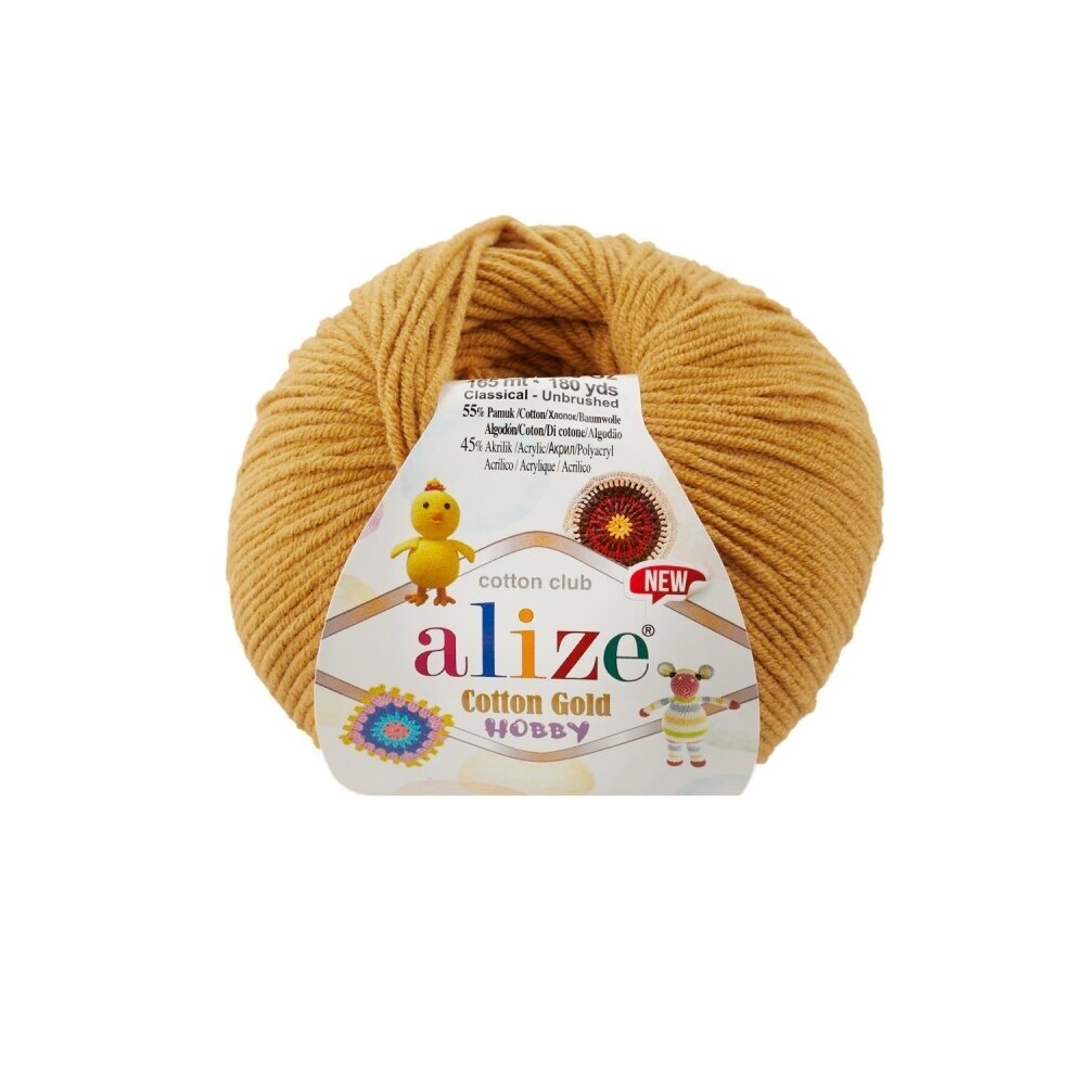 Alize Cotton Gold Hobby 02 Шафрановый – пряжа из хлопка и акрила