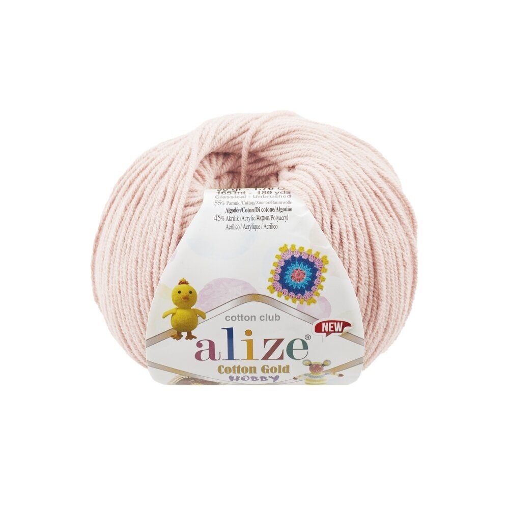 Alize Cotton Gold Hobby 382 Бледно-розовый – пряжа из хлопка и акрила
