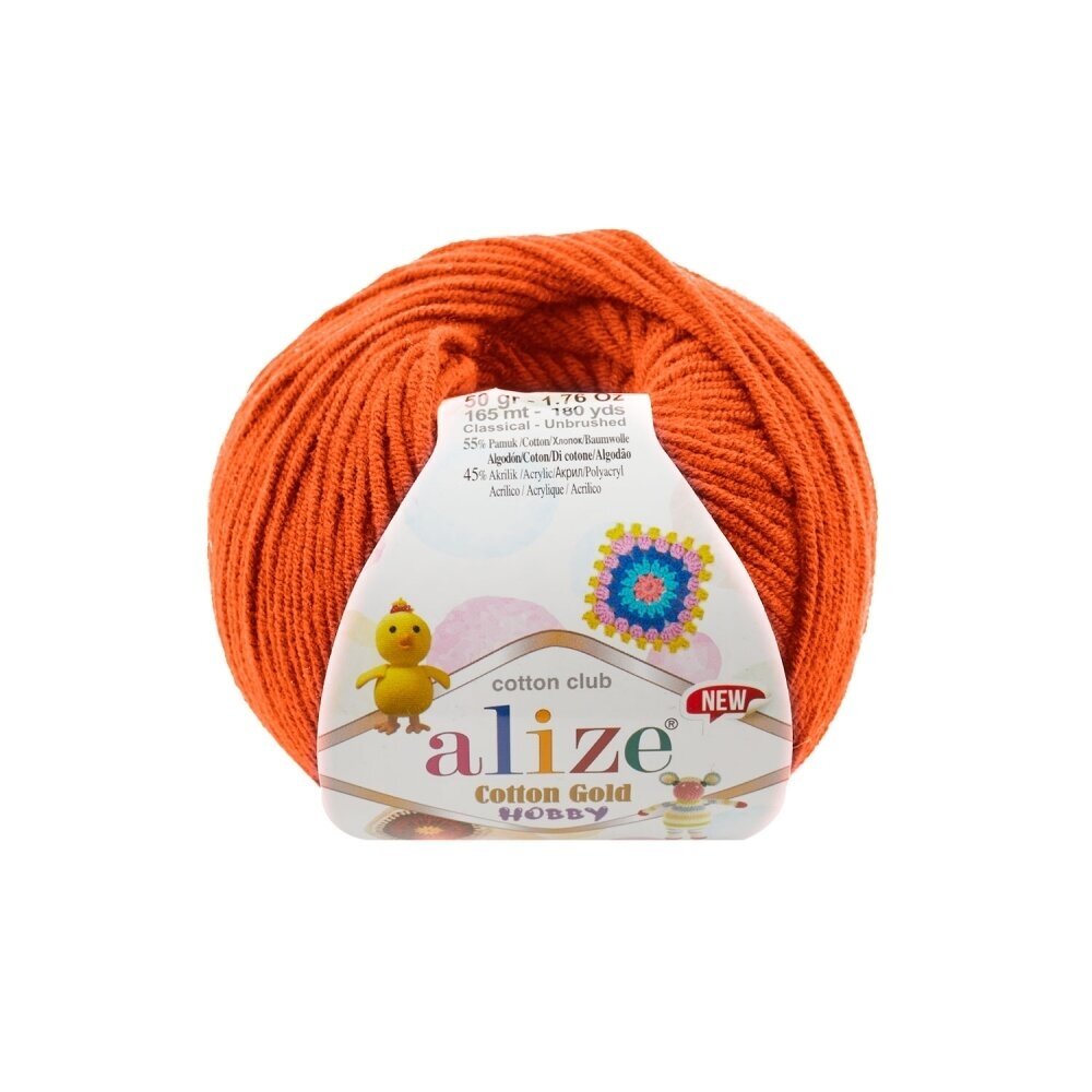 Alize Cotton Gold Hobby 37 Оранжевый – пряжа из хлопка и акрила