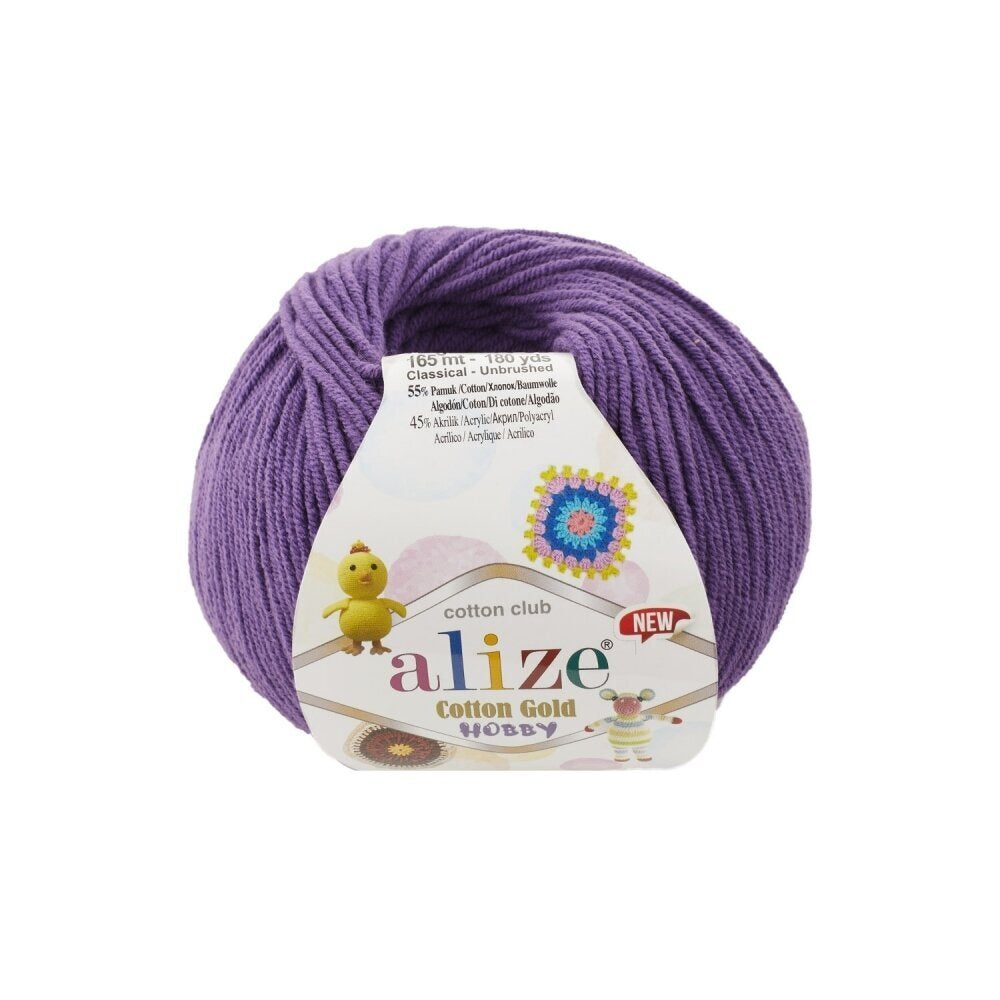 Alize Cotton Gold Hobby 44 Пурпурный – пряжа из хлопка и акрила