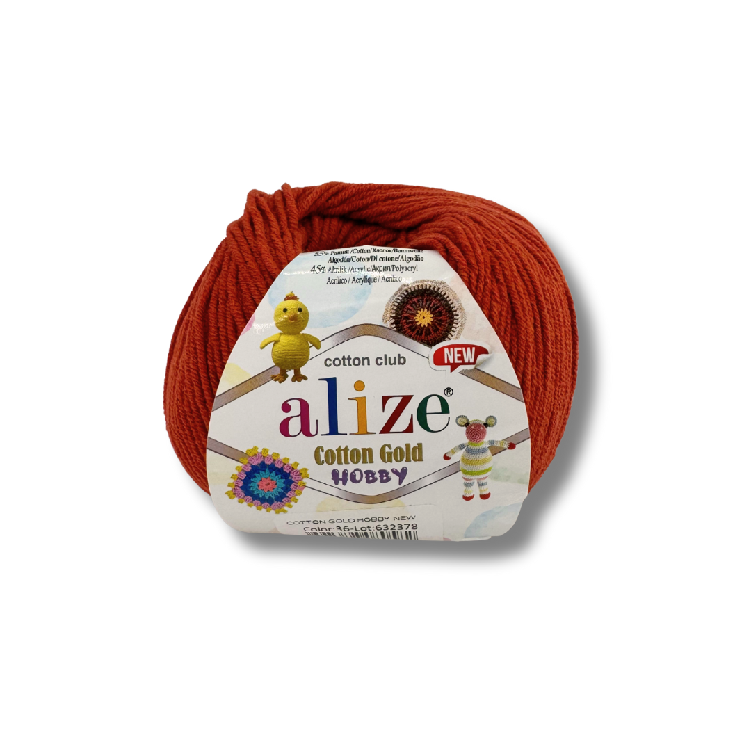 Alize Cotton Gold Hobby 36 Терракотовый – пряжа из хлопка и акрила
