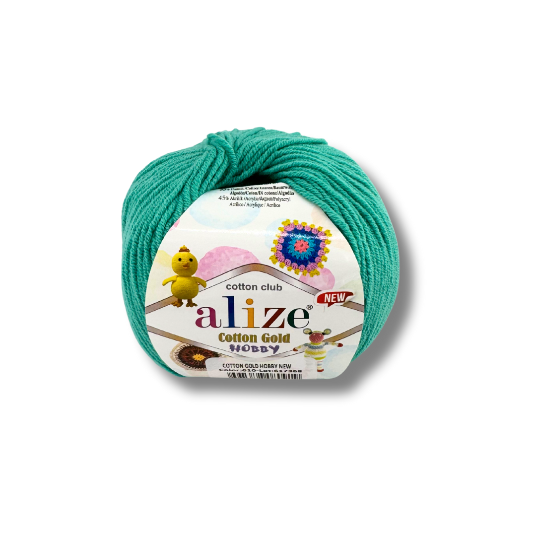 Alize Cotton Gold Hobby 610 Нефритовый – пряжа из хлопка и акрила