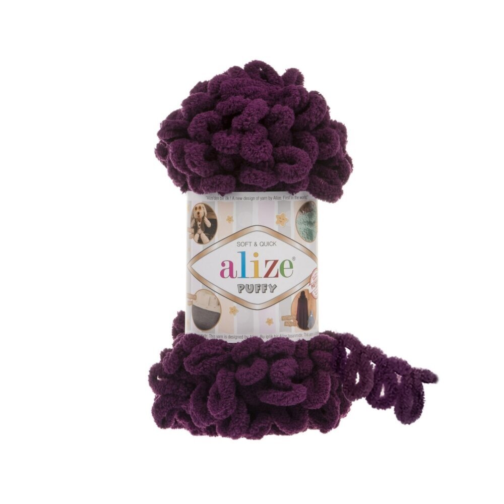 Alize Puffy 111 Dark Plum – loop yarn