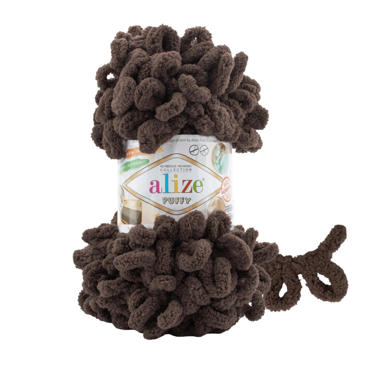 Alize Puffy 534 Dark Brown – loop yarn