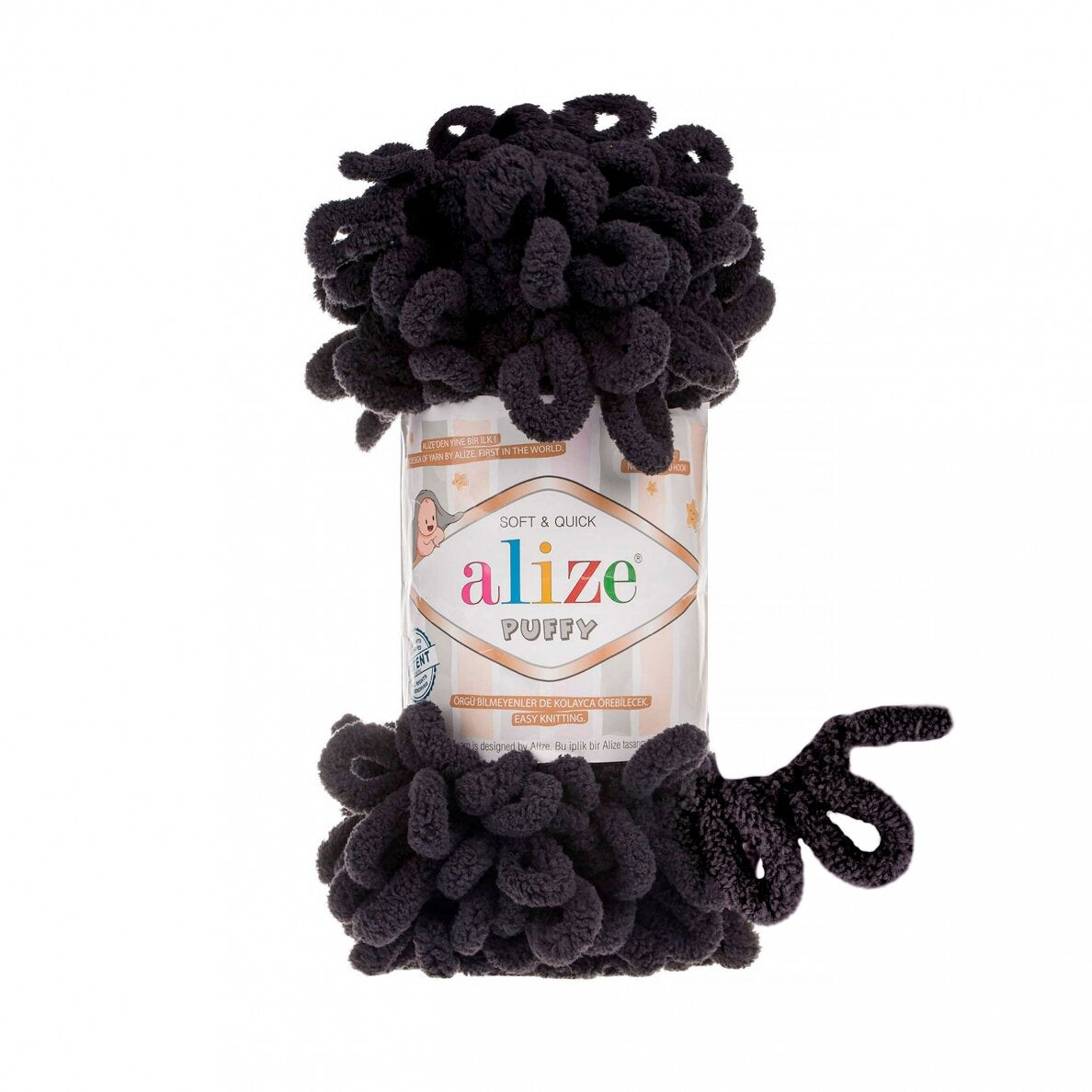 Alize Puffy 1060 Black – loop yarn