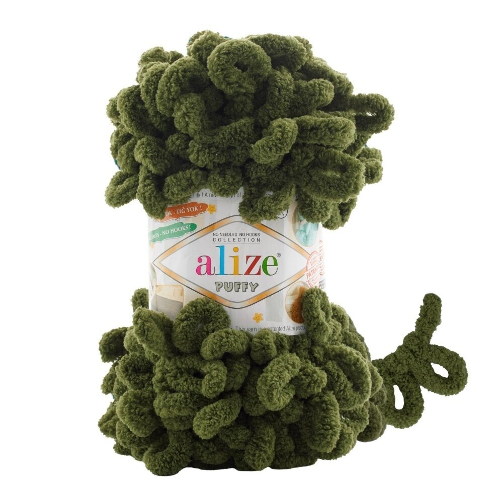 Alize Puffy 620 Olive – loop yarn