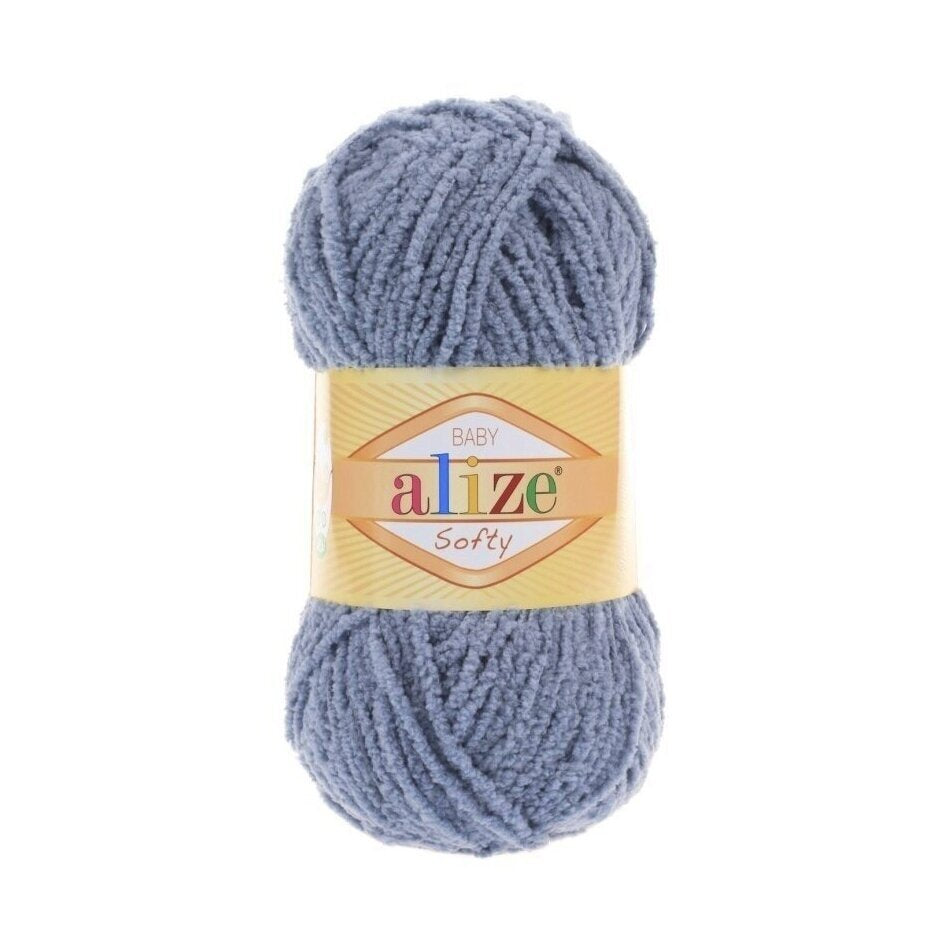Alize Softy Baby 402 Steel Blue – plush baby yarn