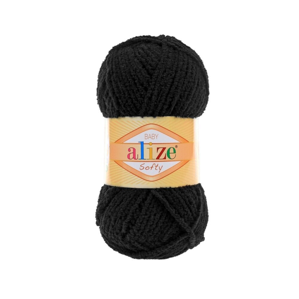 Alize Softy Baby 1060 Black – plush baby yarn