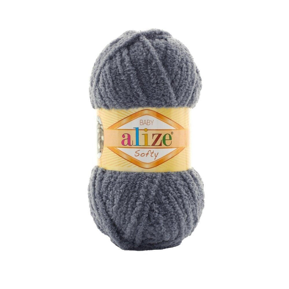Alize Softy Baby 87 Charcoal – plush baby yarn