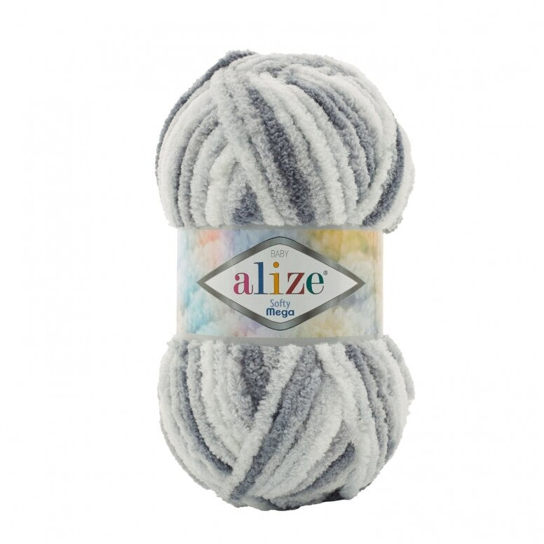Alize Softy Mega 5925 Grigio sfumato – filato soffice spesso