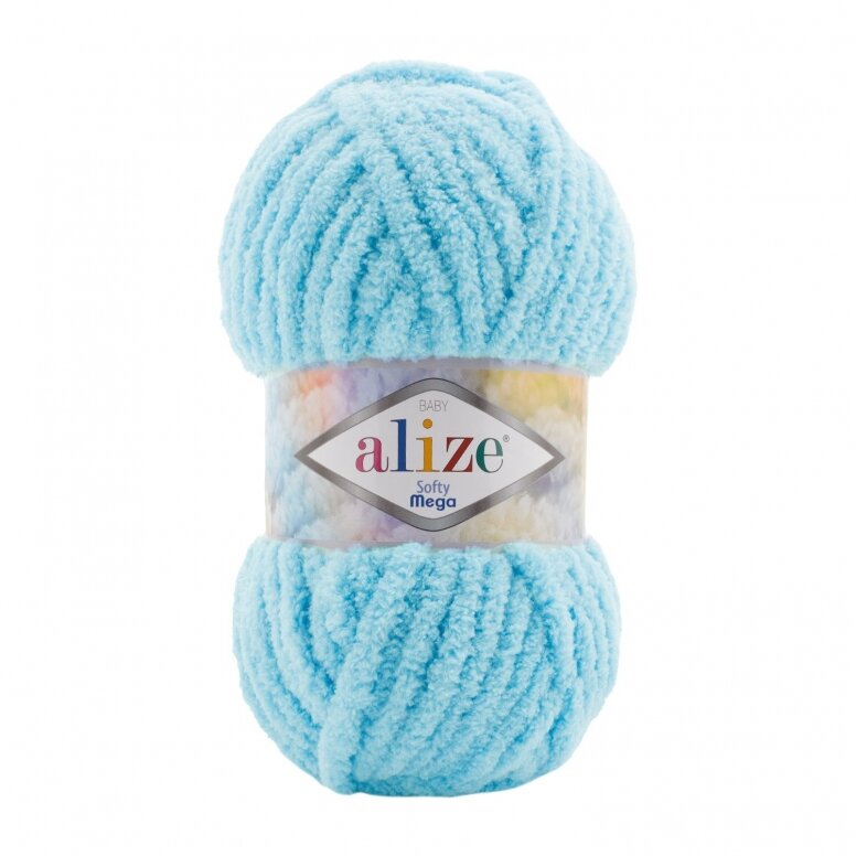Alize Softy Mega 128 Azzurro polvere – filato soffice spesso