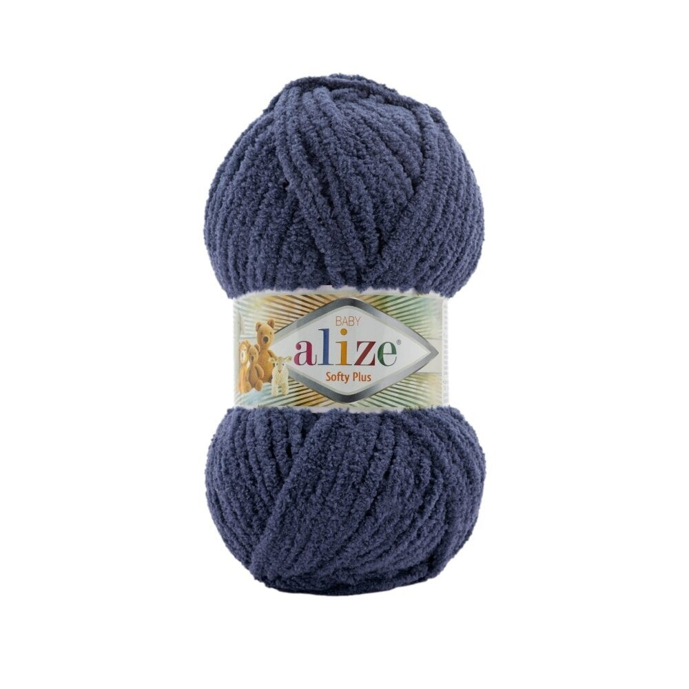 Alize Softy Plus 900 Тёмно-синий – толстая плюшевая пряжа