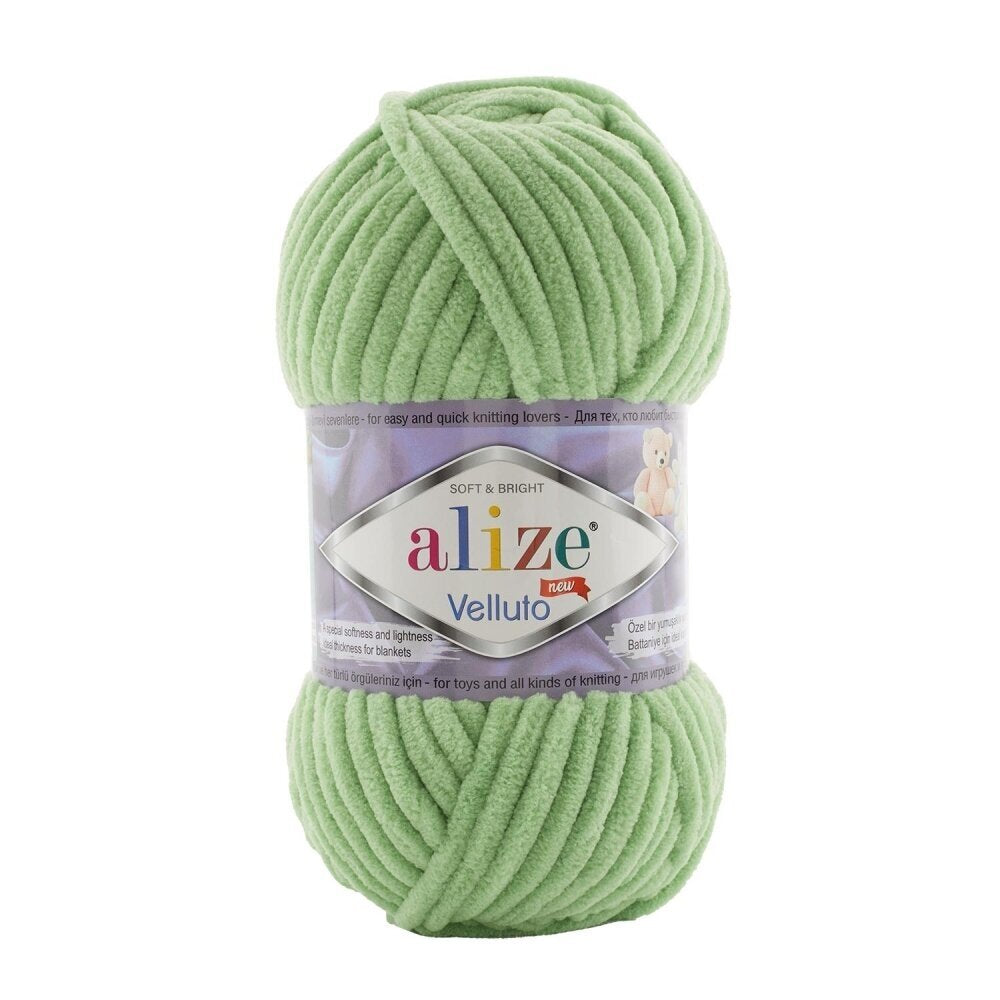 Alize Velluto 103 Grass Green – chenille yarn