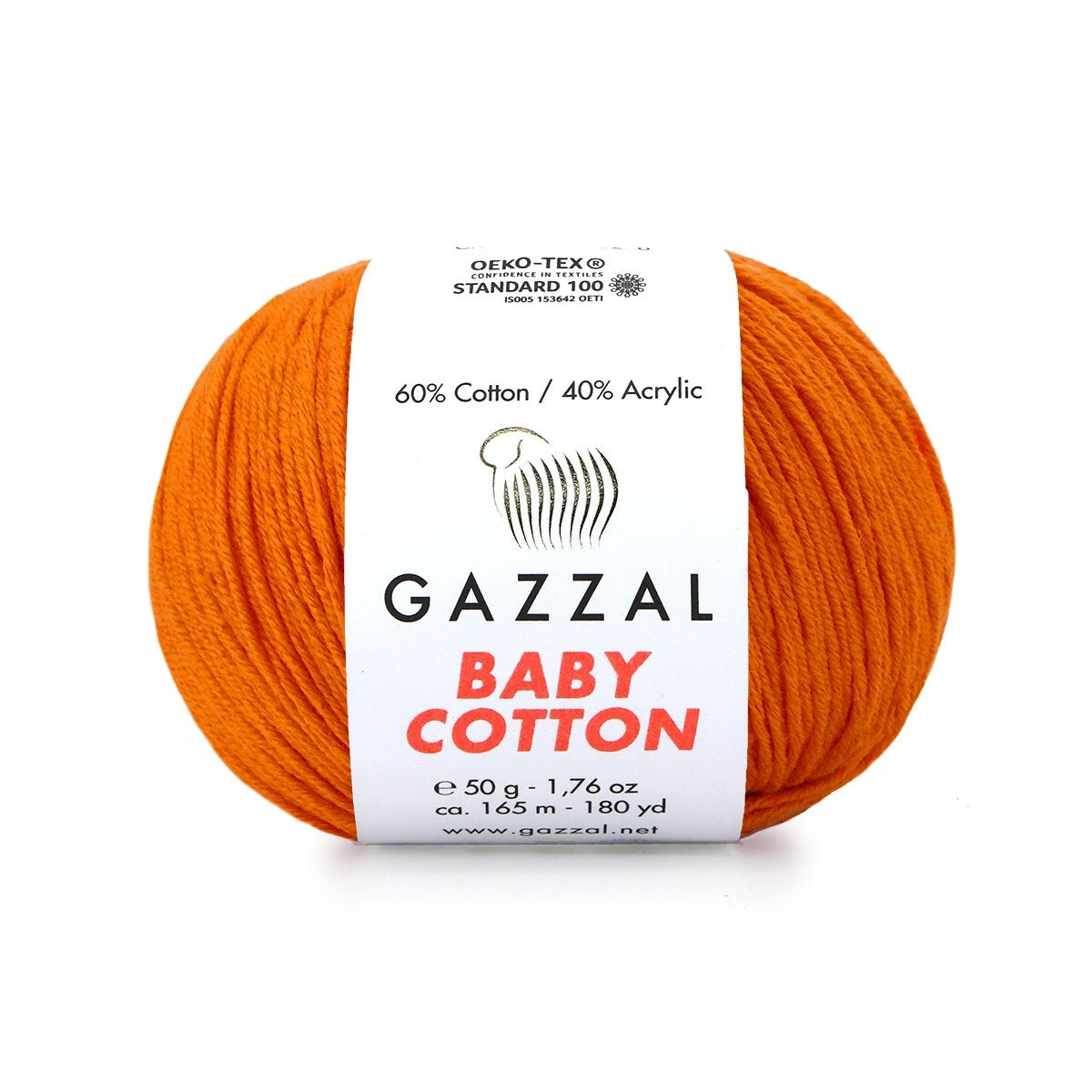 Gazzal Baby Cotton 3419 Оранжевый – детская пряжа из хлопка и акрила