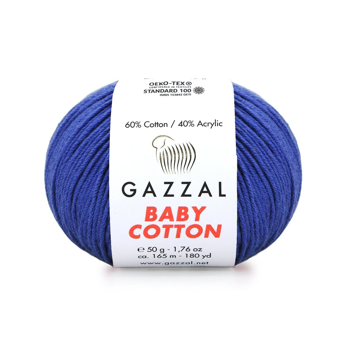 Gazzal Baby Cotton 3421 Королевский синий – детская пряжа из хлопка и акрила