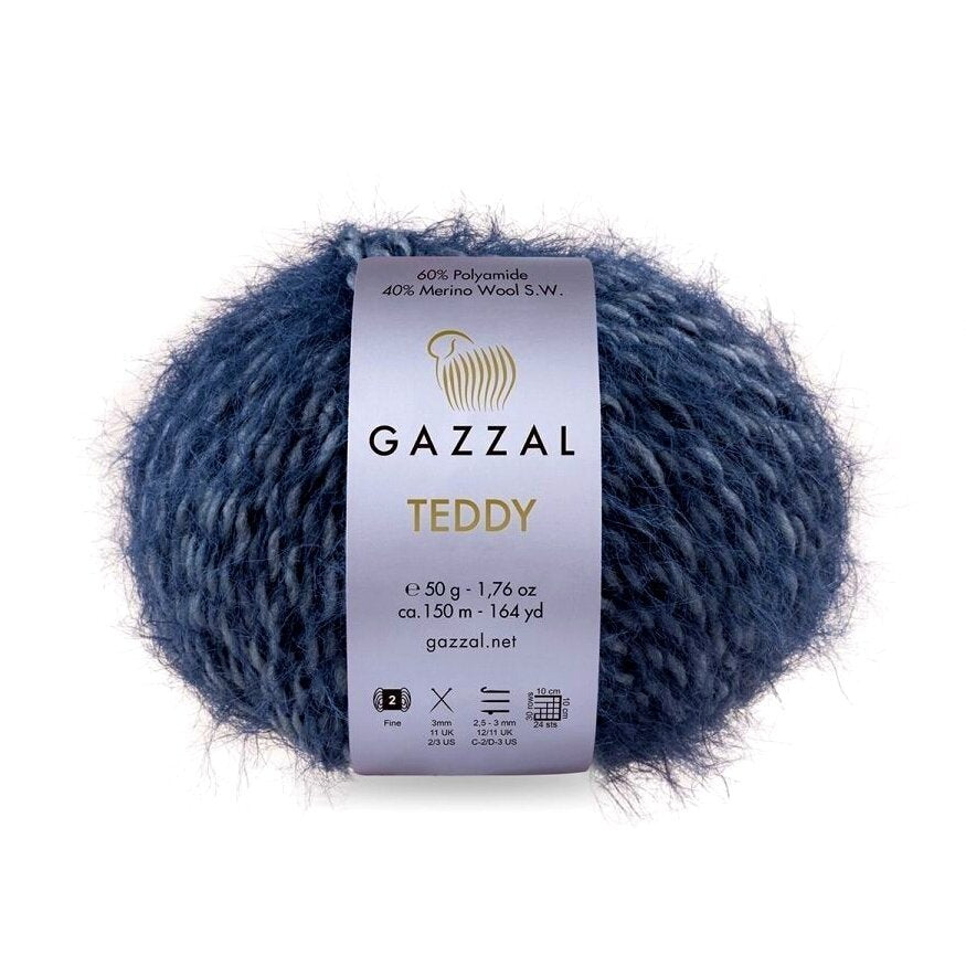 Gazzal Teddy 6536 Blu navy – filato bouclé con merino