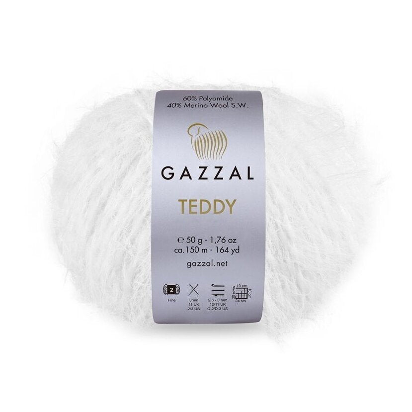 Gazzal Teddy 6564 Bianco – filato bouclé con merino