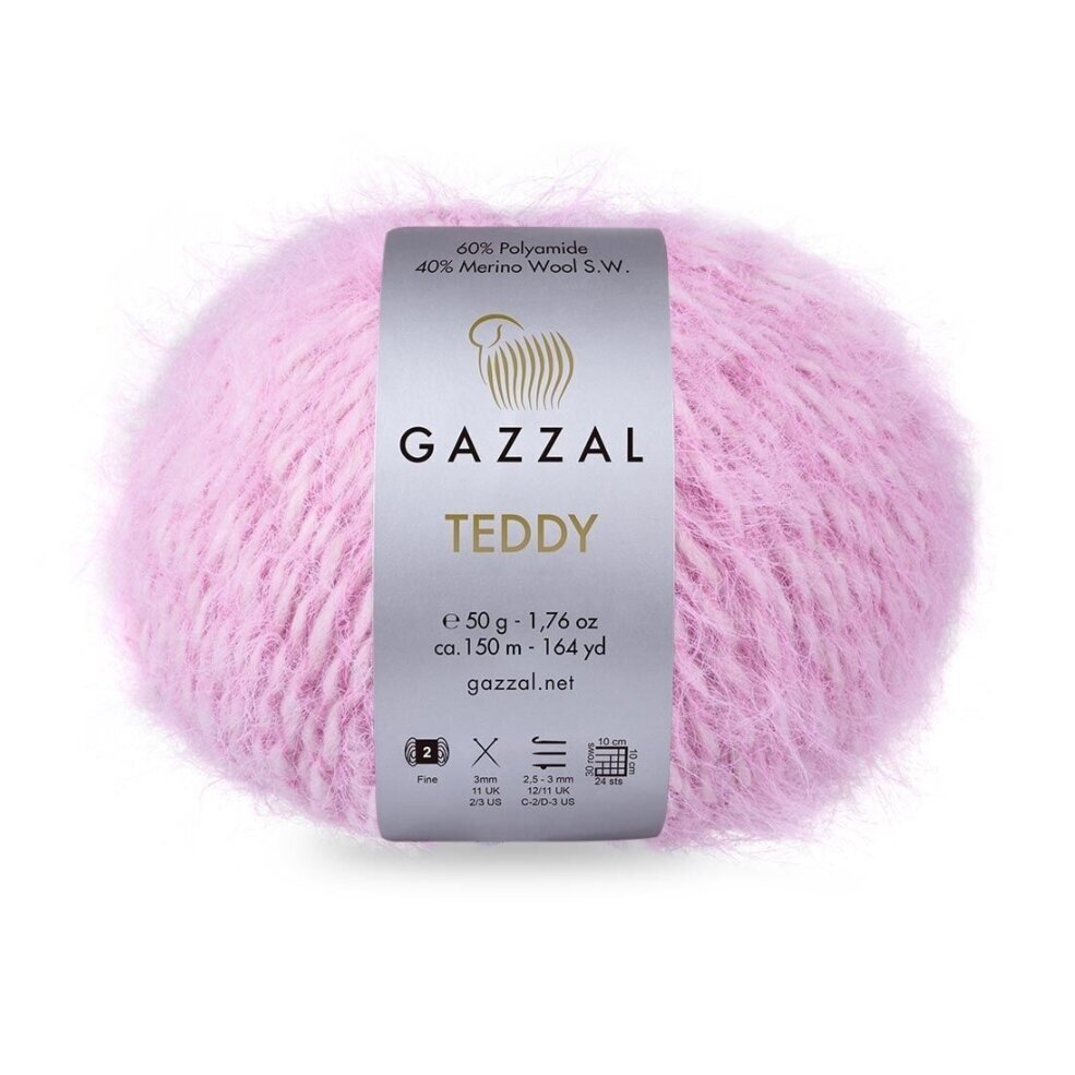 Gazzal Teddy 6547 Rosa confetto – filato bouclé con merino