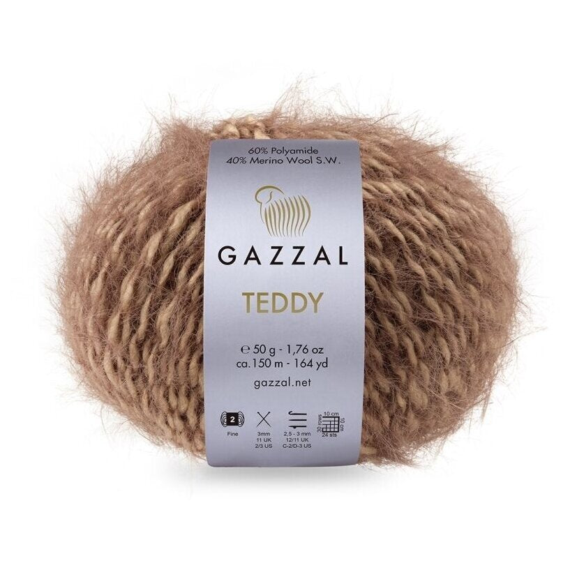 Gazzal Teddy 6540 Marrone – filato bouclé con merino