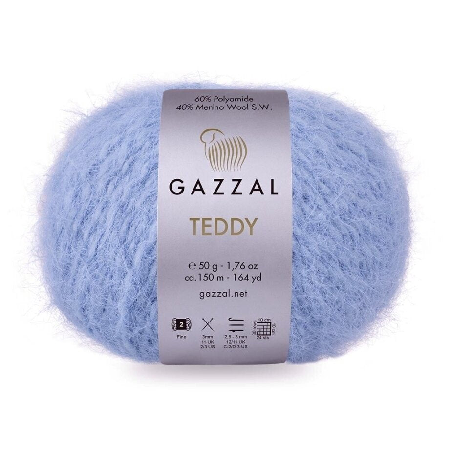Gazzal Teddy 6561 Fiordaliso – filato bouclé con merino