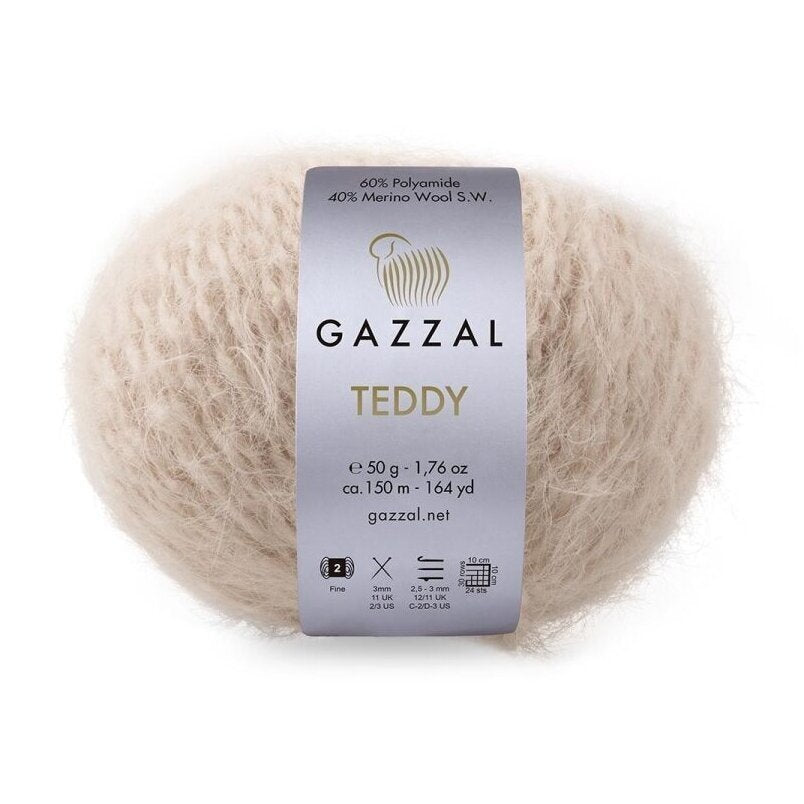 Gazzal Teddy 6534 Beige – filato bouclé con merino