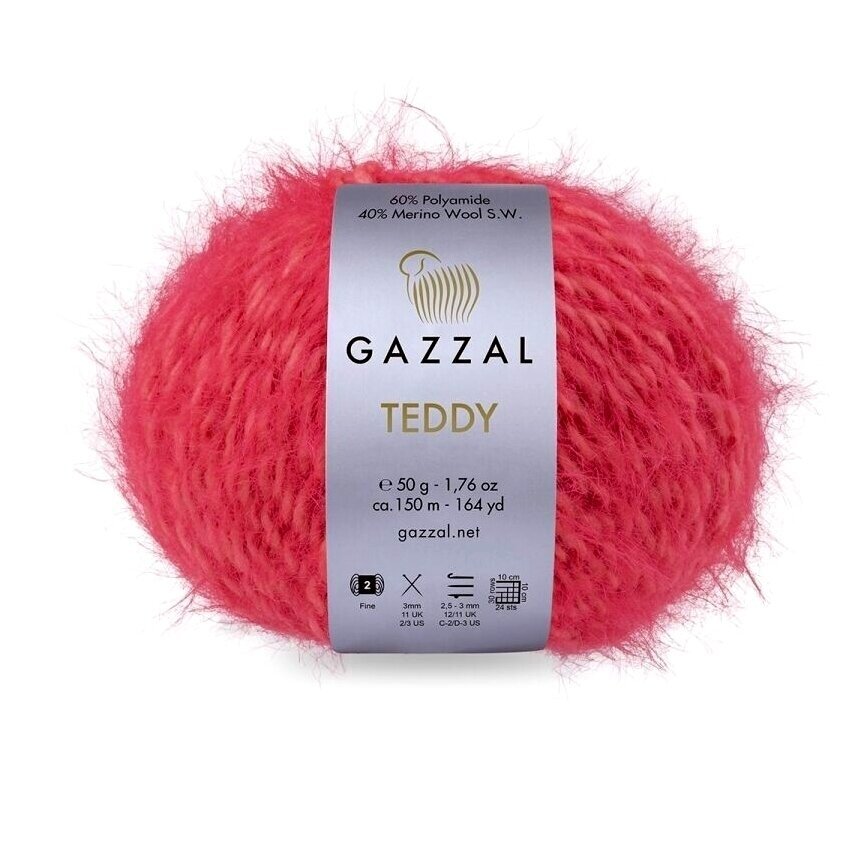 Gazzal Teddy 6542 Anguria – filato bouclé con merino