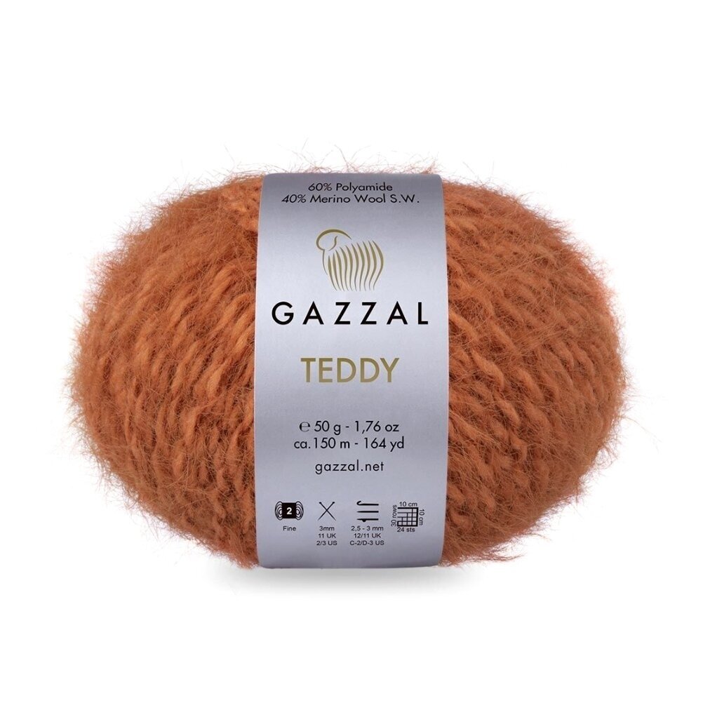 Gazzal Teddy 6546 Ruggine – filato bouclé con merino
