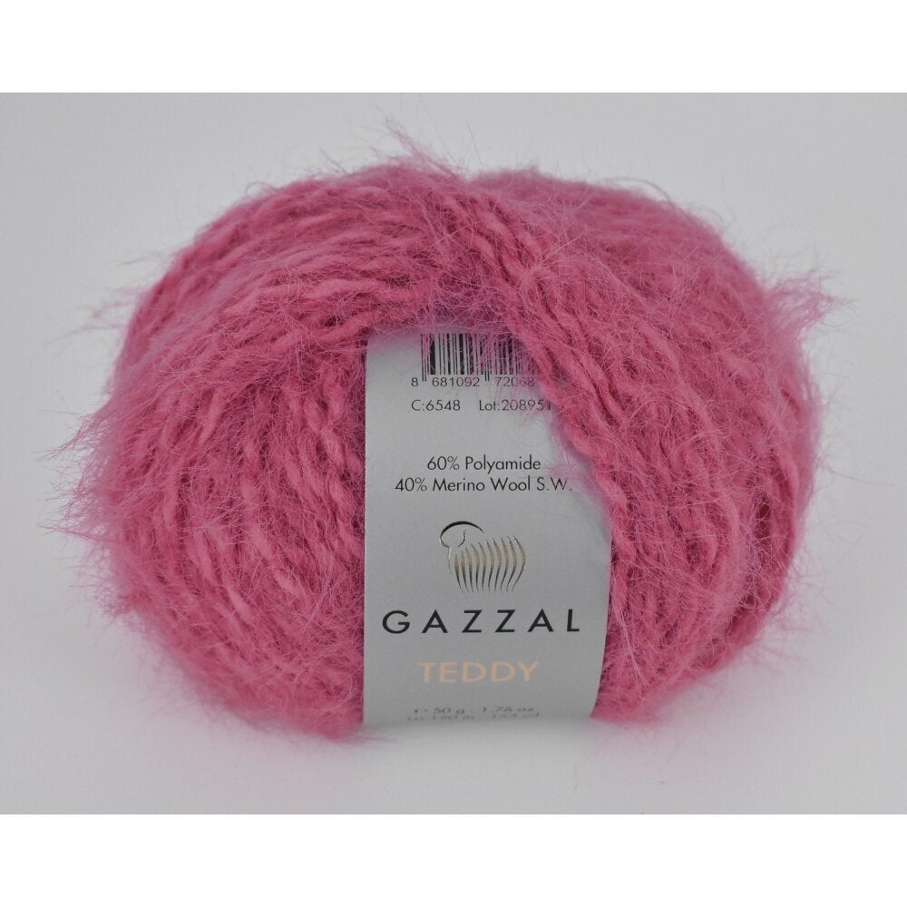 Gazzal Teddy 6548 Fucsia – filato bouclé con merino