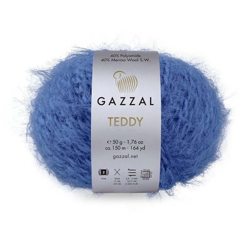 Gazzal Teddy 6562 Blu – filato bouclé con merino