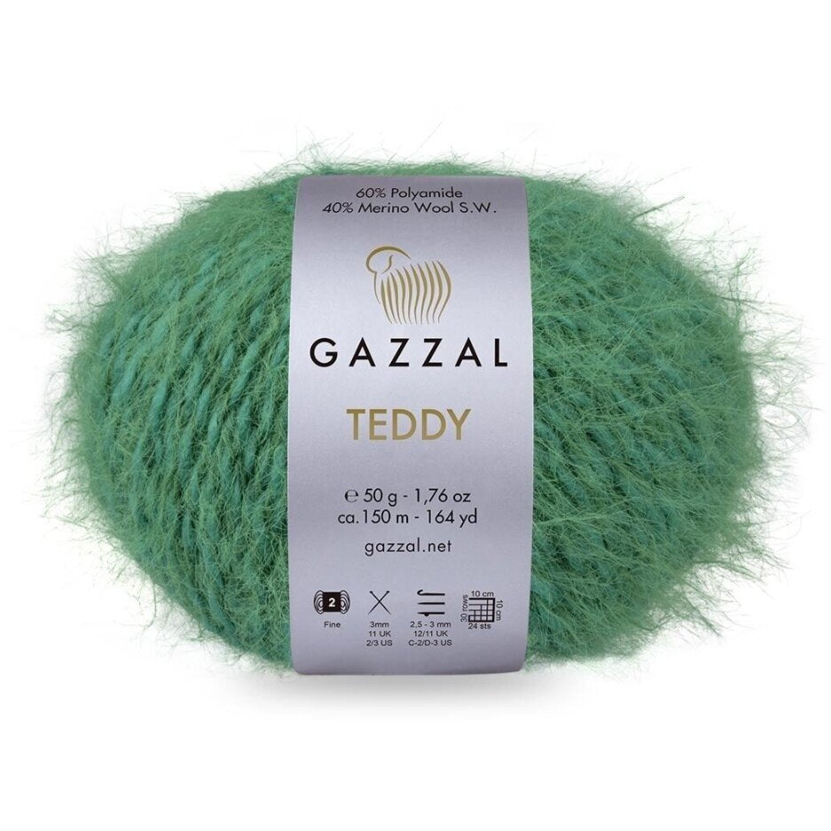 Gazzal Teddy 6559 Pino – filato bouclé con merino