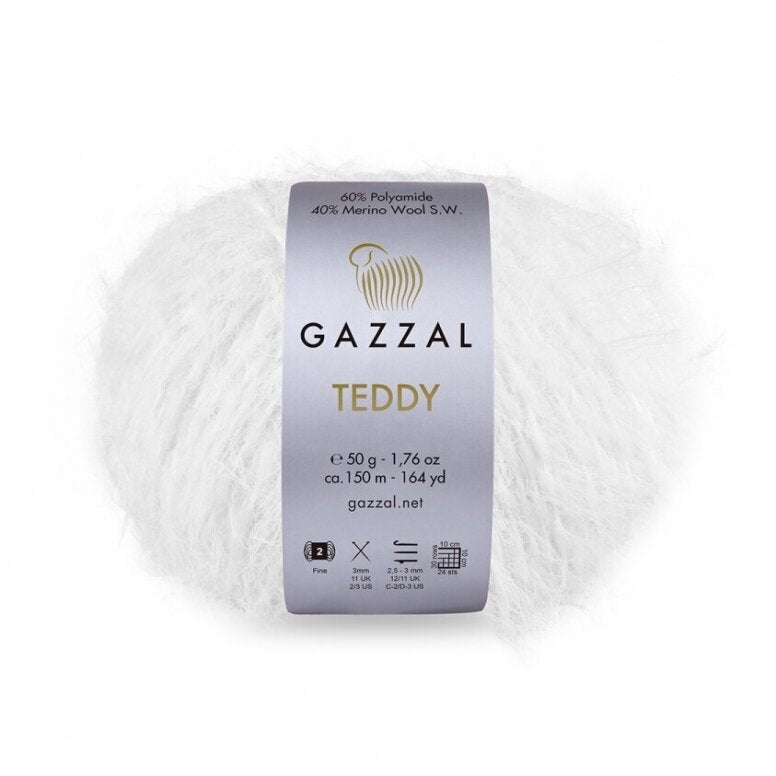 Gazzal Teddy 6530 Bianco naturale – filato bouclé con merino