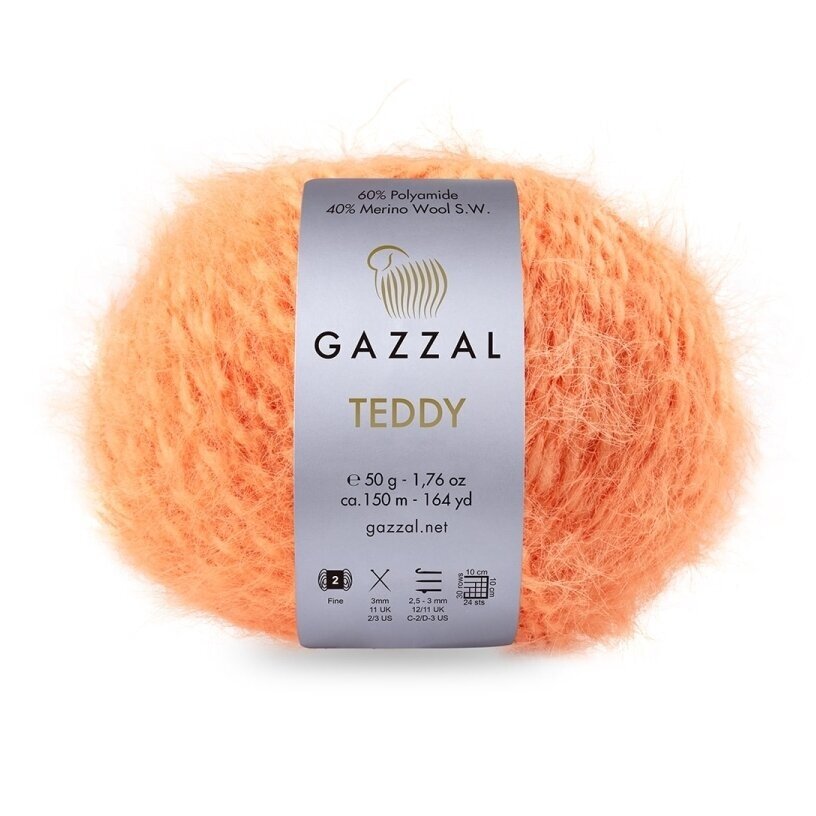 Gazzal Teddy 6544 Arancione – filato bouclé con merino