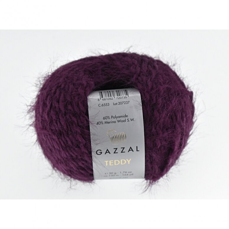 Gazzal Teddy 6553 Melanzana – filato bouclé con merino