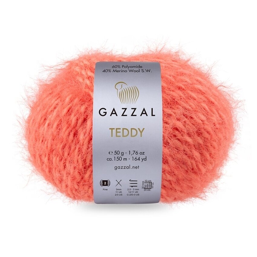 Gazzal Teddy 6543 Corallo – filato bouclé con merino
