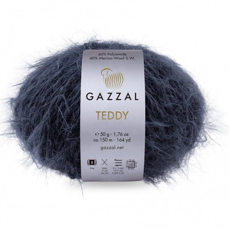 Gazzal Teddy 6538 Blu navy – filato bouclé con merino