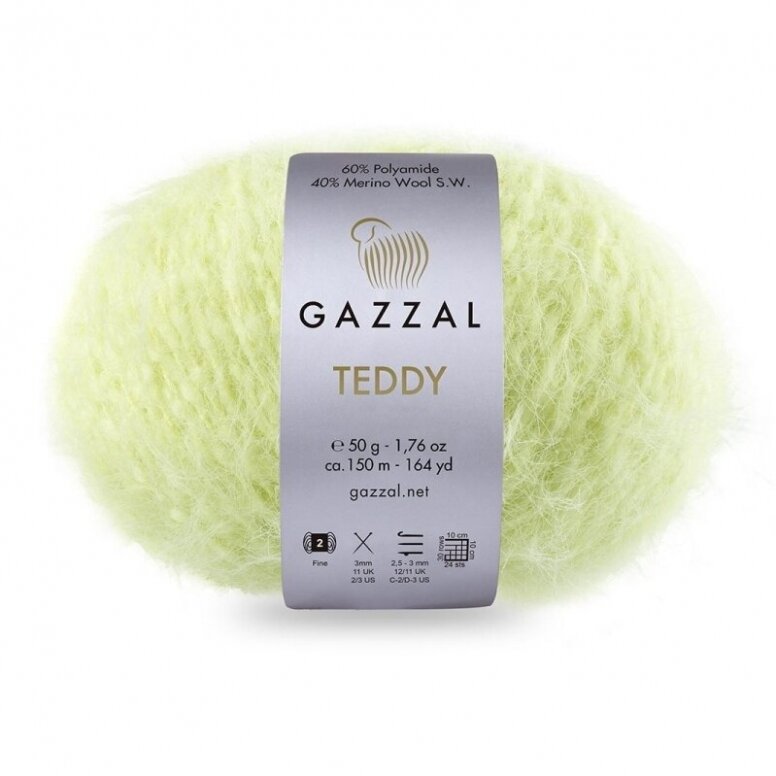 Gazzal Teddy 6533 Pistacchio – filato bouclé con merino