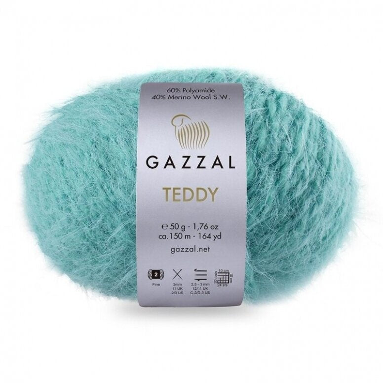 Gazzal Teddy 6558 Acqua – filato bouclé con merino