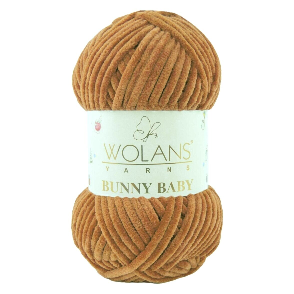 Wolans Bunny Baby 100-28 Karamelinė – pliušiniai siūlai