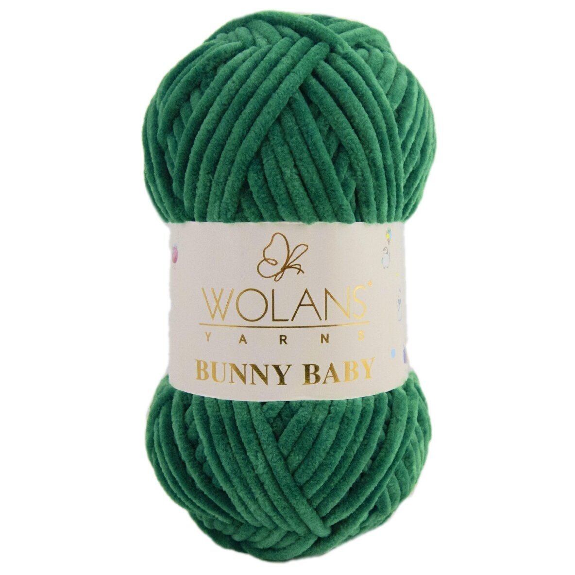 Wolans Bunny Baby 100-26 Butelio žalia – pliušiniai siūlai