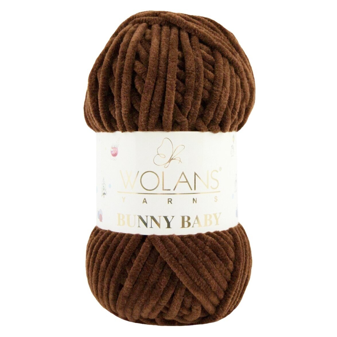 Wolans Bunny Baby 100-40 Tamsiai ruda – pliušiniai siūlai